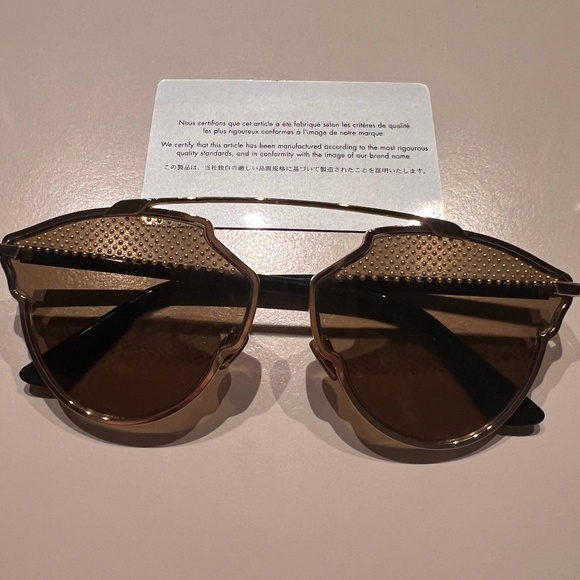 Christian Dior So Real S Studded RHL/5V Gold Sunglasses - Picture 1 of 7